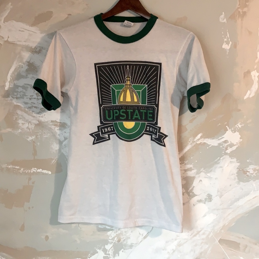 Vintage White and green University of South Carolina T- shirt